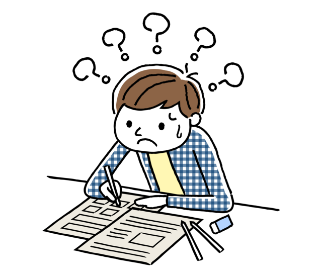 illustration of a man studying